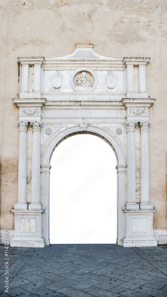 Marble portal in Gothic-Renaissance style suitable as frame or b