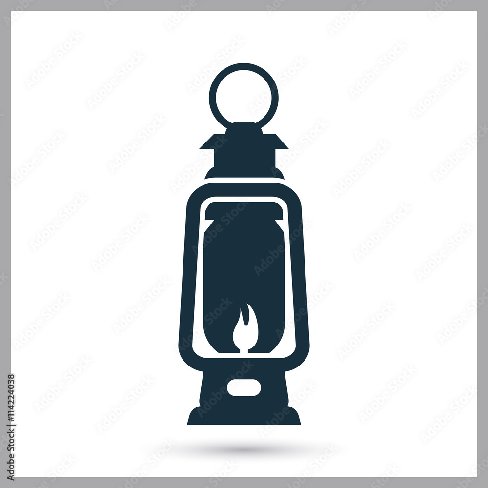 Kerosene lamp icon on the background Kerosene lamp icon on the background