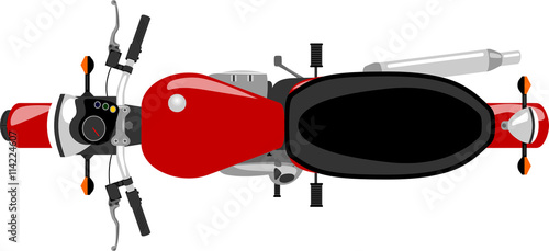 classic caferacer motorcycle isolated top view