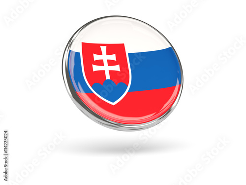 Flag of slovakia. Round icon with metal frame Free Download Flag of slovakia. Round icon with metal frame - GFXLoad