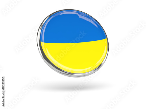 Flag of ukraine. Round icon with metal frame Free Download Flag of ukraine. Round icon with metal frame - GFXLoad