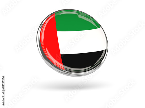 Flag of united arab emirates. Round icon with metal frame Free Download Flag of united arab emirates. Round icon with metal frame - GFXLoad