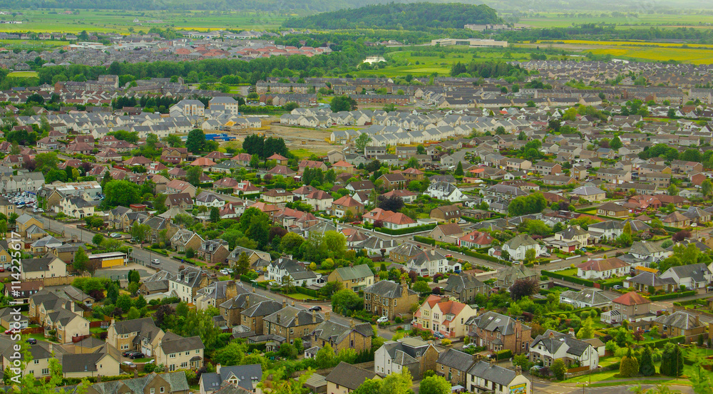 STIRLING, SCOTLAND - June, 2013:  Top view on residential quarte