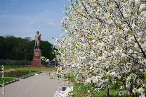 MOSCOW, RUSSIA - May 13, 2015: Monument of Michurin in garden at photo