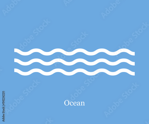 Fotografia Waves icon ocean on a blue background