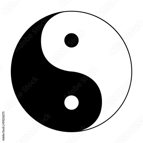 Ying yang symbol of harmony and balance on white background
