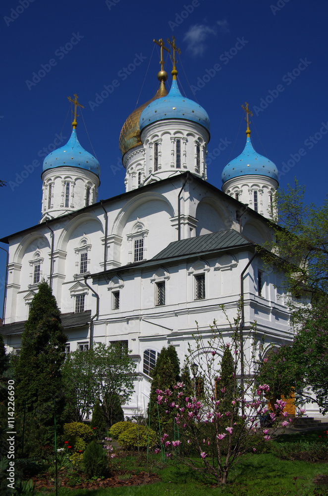 MOSCOW, RUSSIA - MAY, 2016: Novospassky Monastery in spring day MOSCOW, RUSSIA - MAY, 2016: Novospassky Monastery in spring day