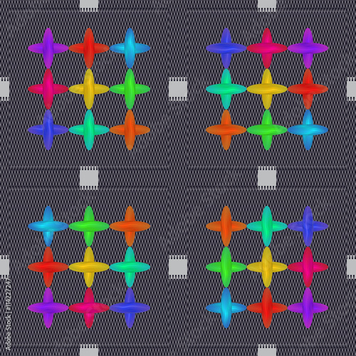 Wallpaper Mural Jeans tissue with stitch seamless pattern Torontodigital.ca