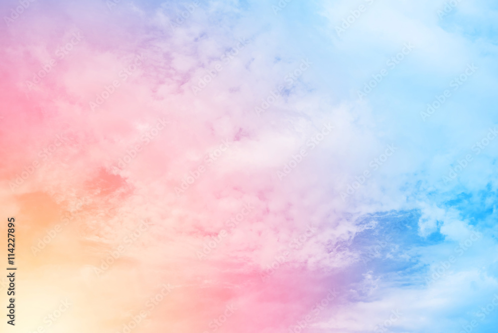 sun and cloud background with a pastel colored

