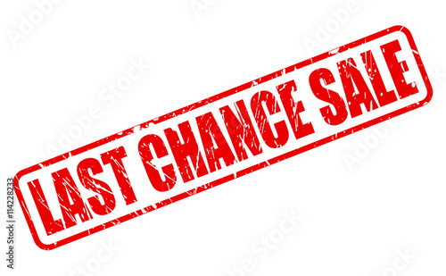 LAST CHANCE SALE RED STAMP TEXT