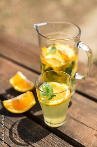 home orange lemonade with mint