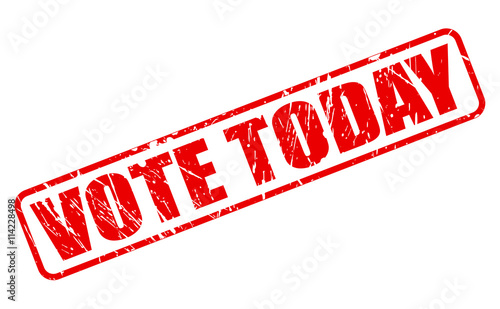 VOTE TODAY RED STAMP TEXT