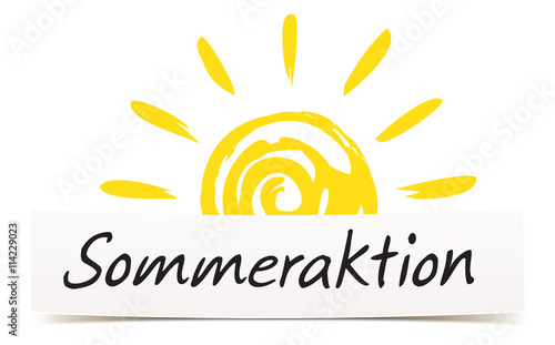 Sommeraktion - Schild mit Doodle-Sonne 