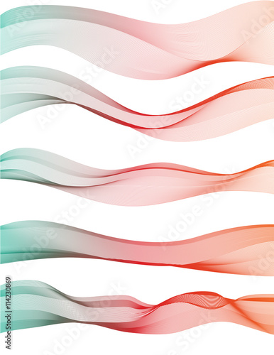 Collection of colorful wave Abstract ribbon background vector. © sky1991