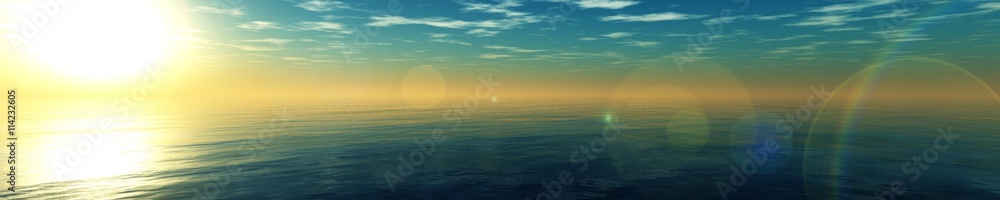 panorama of sea sunset