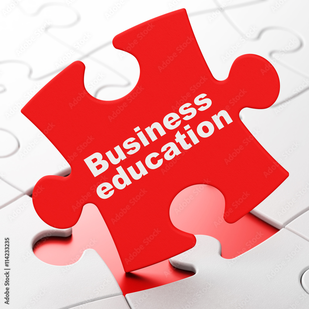 Learning concept: Business Education on puzzle background Learning concept: Business Education on puzzle background