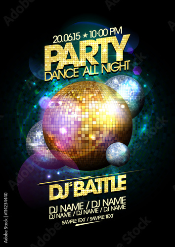 Gold and silver disco balls party design.
