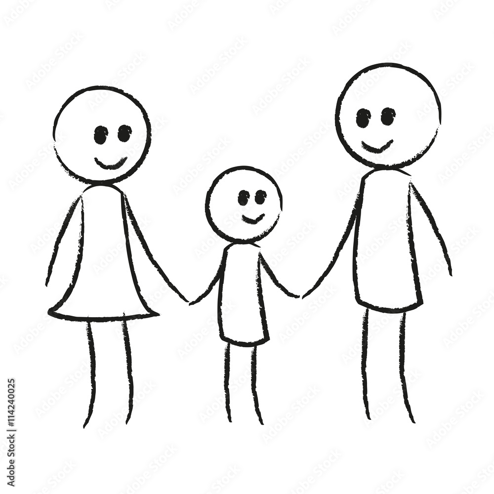 Familie hält Händchen