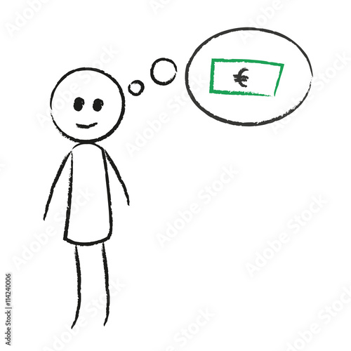 Person denkt an Geld