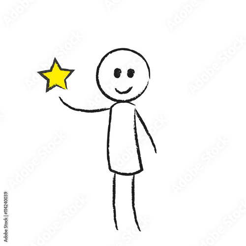Person mit einem Stern