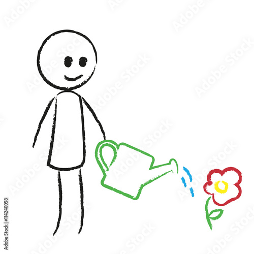 Person gießt Blume