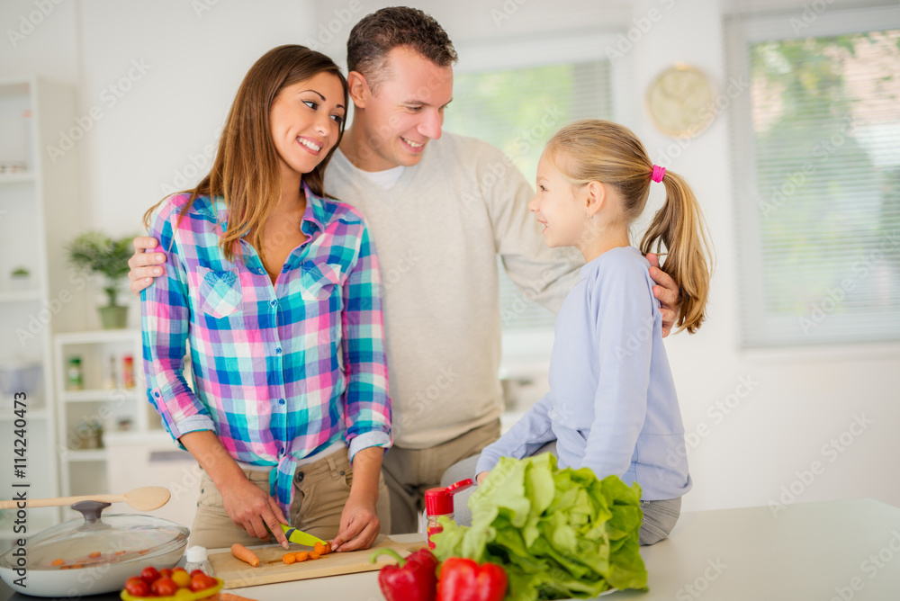 Family In Kitchen Family In Kitchen