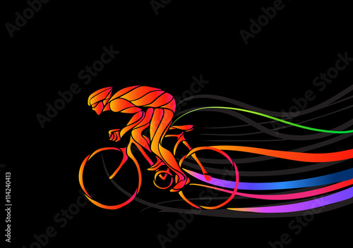 Professional cyclist involved in a bike race.