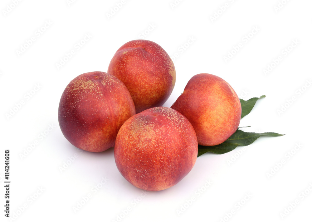 Fresh nectarines isolated on the whtie background Fresh nectarines isolated on the whtie background