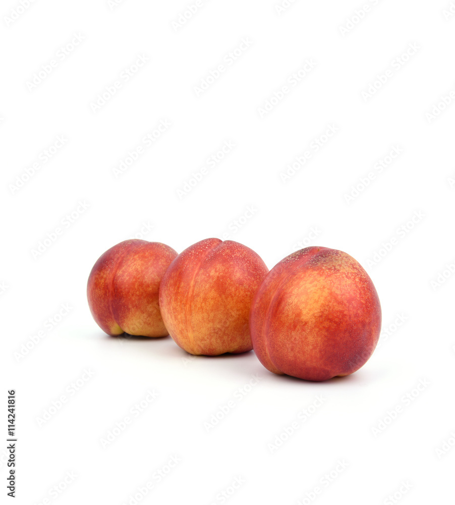 Fresh nectarines isolated on the whtie background Fresh nectarines isolated on the whtie background