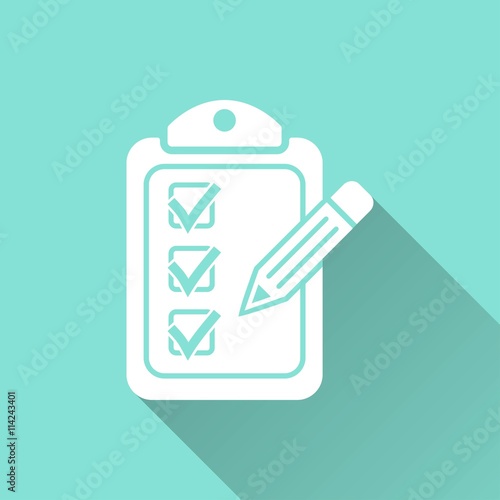 Clipboard pencil - vector icon.