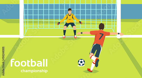 Football Match Goalkeeper Protecting Gates Player Kick Ball