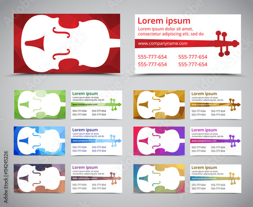 Template music polygonal cards
