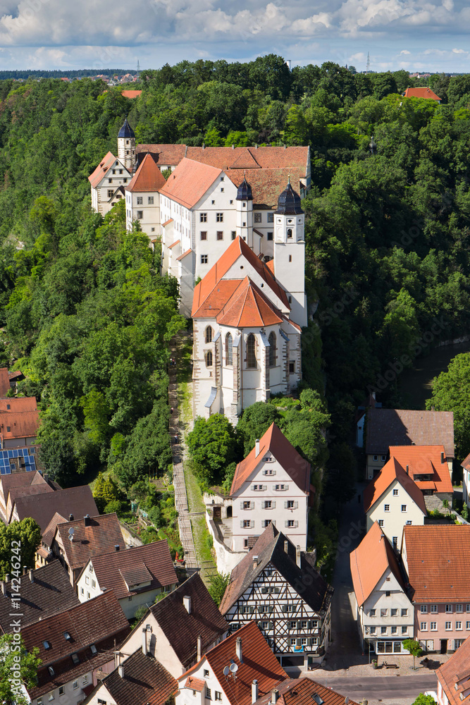 Ausblick auf das Schloss in Haigerloch, Hohenzollern Ausblick auf das Schloss in Haigerloch, Hohenzollern
