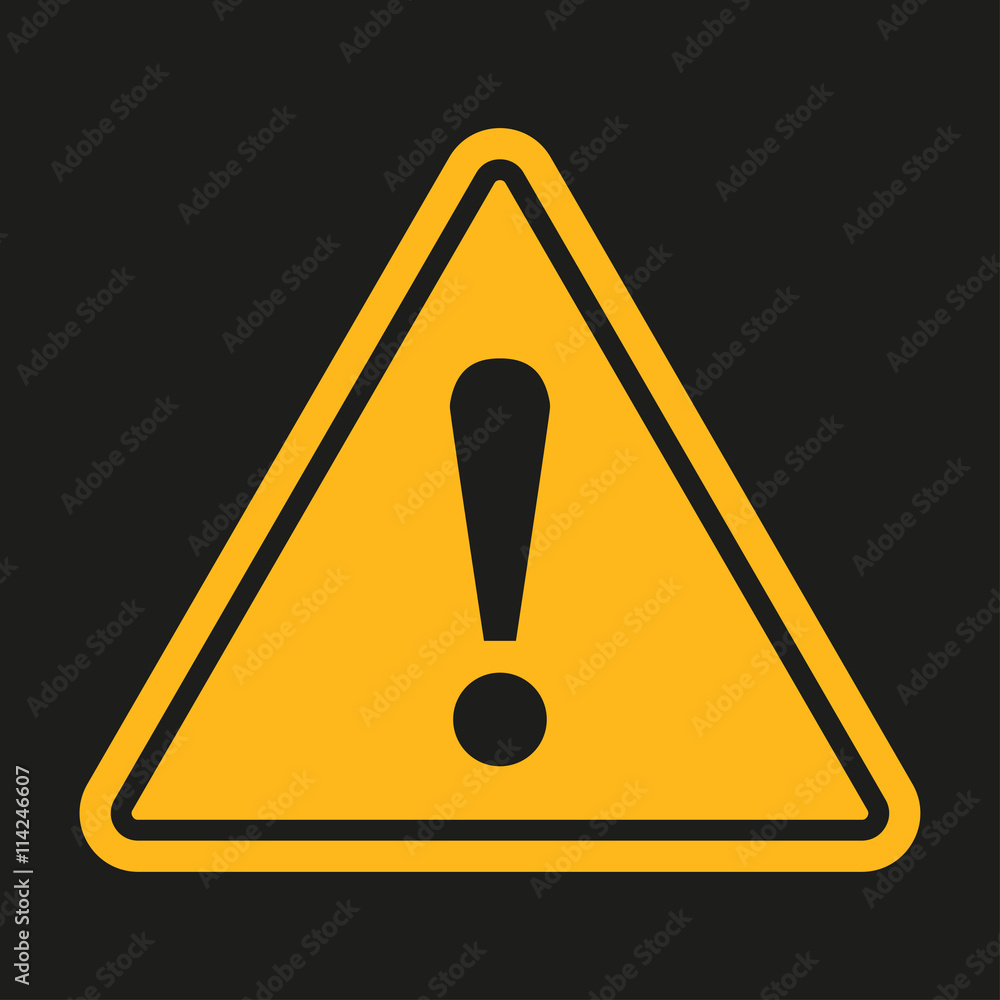 Danger sign. Exclamation point on a black background. Vector illustration Danger sign. Exclamation point on a black background. Vector illustration