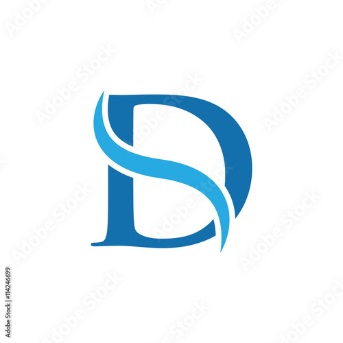 initial swoosh logo simple d