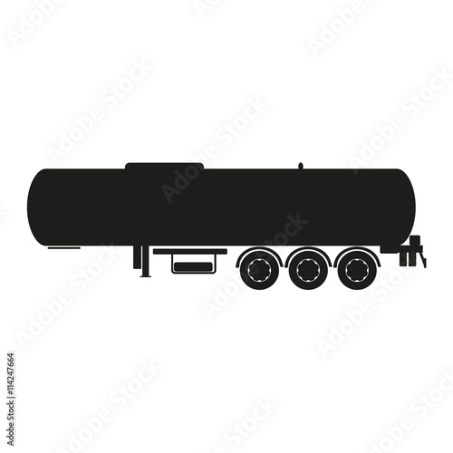Cargo tank . Silhouette of a cargo trailer
