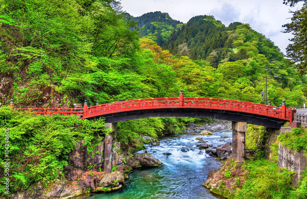 Shinkyo, Sacred Bridge, main way to the Futarasan Shrine in Nikk Shinkyo, Sacred Bridge, main way to the Futarasan Shrine in Nikk
