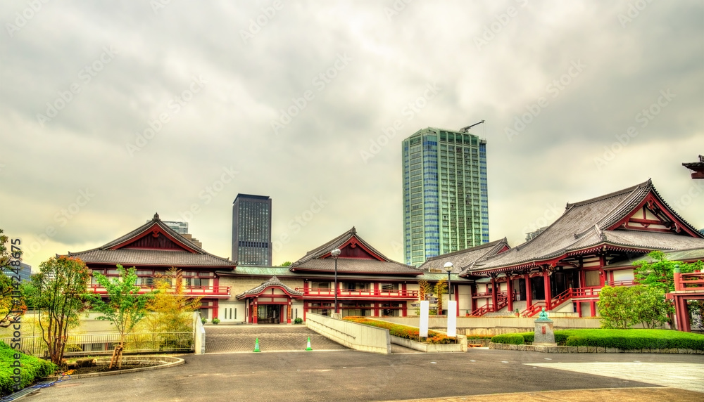 View of Zojo-ji Temple in Tokyo