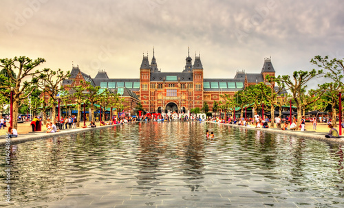 View of Rijksmuseum in Amsterdam photo