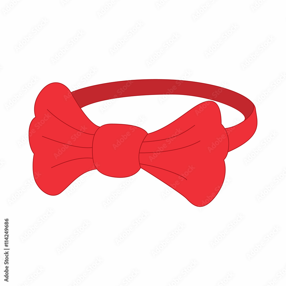 Red bow tie icon, cartoon style Red bow tie icon, cartoon style