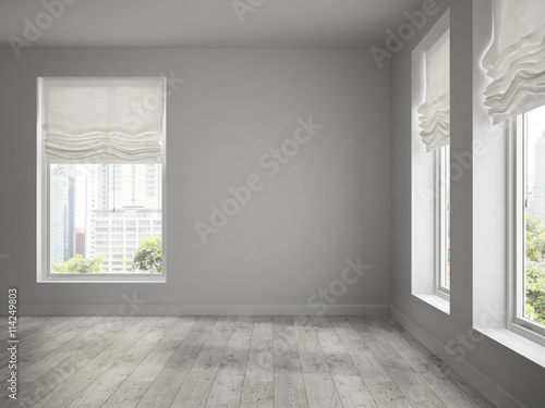 Interior of empty room 3D rendering