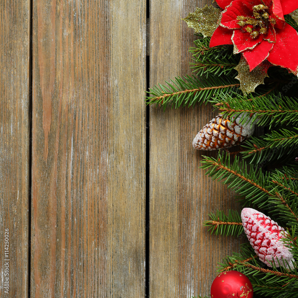 Naklejka premium rustic christmas background