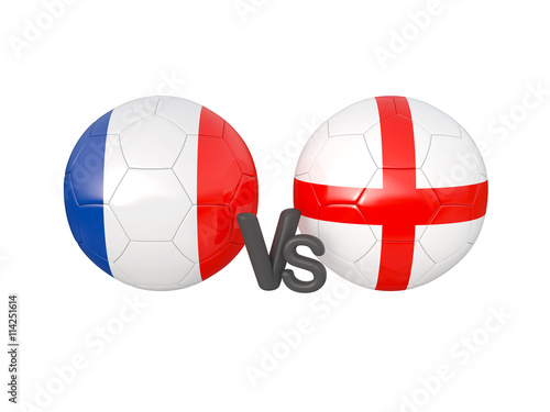 France   England soccer game 3d illustration