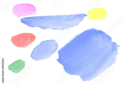 Colorful Realistic Water color brushes abstract for use in background or customize brush isolated on white background