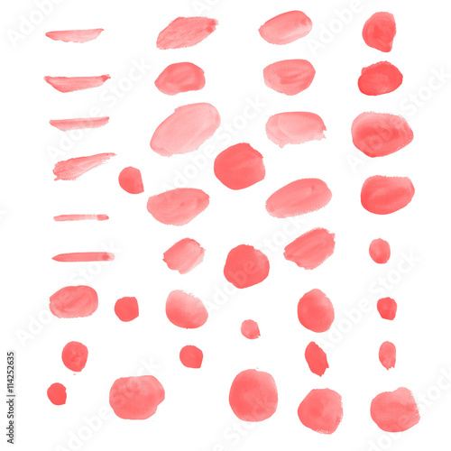Realistic Water color brushes set in red color abstract for use in background or customize brush isolated on white background