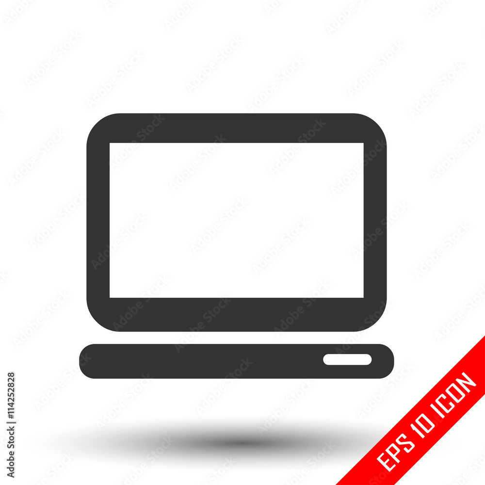 Laptop icon. Simple flat logo of laptop on white background. Vector illustration. Laptop icon. Simple flat logo of laptop on white background. Vector illustration.