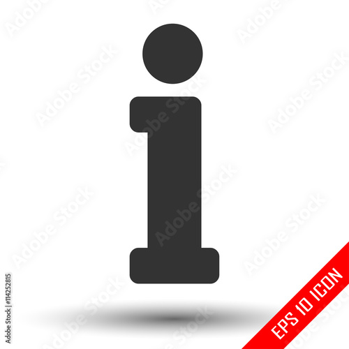 Info icon. Info sign. Simple flat logo of info sign on white background. Vector illustration.