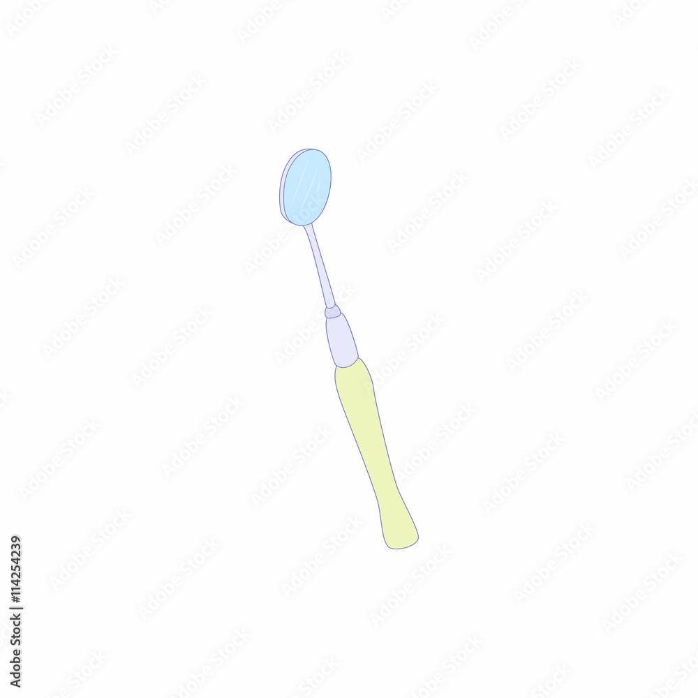 Dental mirror icon in cartoon style Dental mirror icon in cartoon style