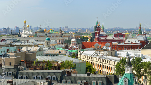 Moscow roofs. View of city from above