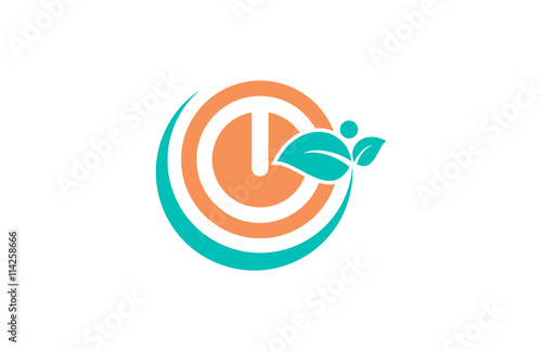 circle power human leaf logo
